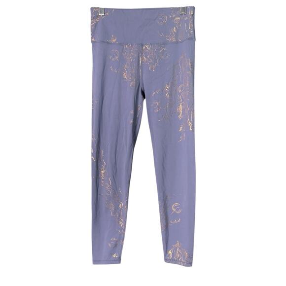 Sweaty Betty Blue Goddess Foil 7/8 Leggings Crown Blue Bronze Workout Size Small - Picture 1 of 6
